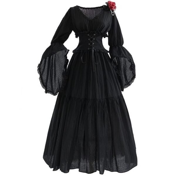 NSPSTT Victorian Dress Renaissance Costume Women Gothic Witch Dress Medieval Wedding Dress