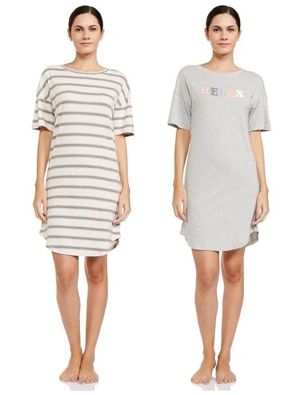 Marks & Spencer Women's Cotton Mid Thigh Length Modern Regular Night Shirt