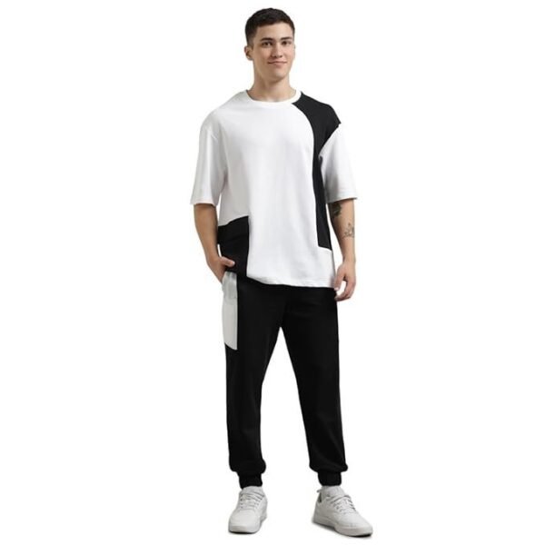 NOBERO Men's Cotton Oversized Casual Round Neck Co-Ord Set for Casual Sleepwear & Loungewear Set & Night Suits Set