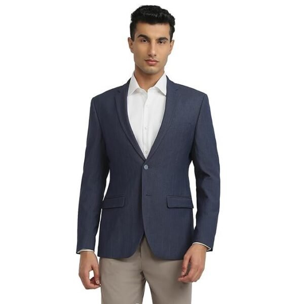 Park Avenue Men Super Slim Fit Solid Pattern Polyester Blend Notch Lapel Full Sleeve Formal Jacket