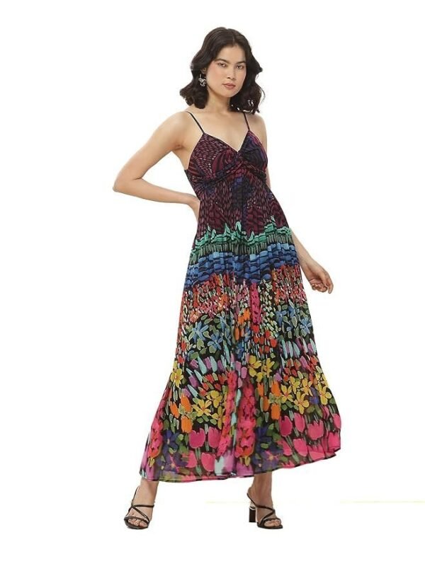 Label RITU KUMAR Navy Abstract Print Long Dress