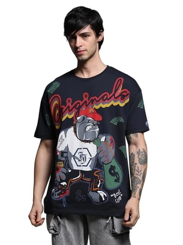 JACK & JONES Men's Cotton Graphic Oversized Fit T-Shirt