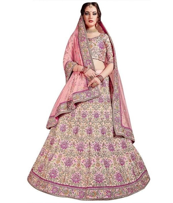 Divine Exim Women's Taffeta Silk Lehenga Choli With Dupatta | Traditional, Wedding, Ethnic WearLehenga for Women and Girls
