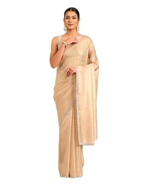 MOHEY Women's Organza Embroidery|Stone Embellished Saree