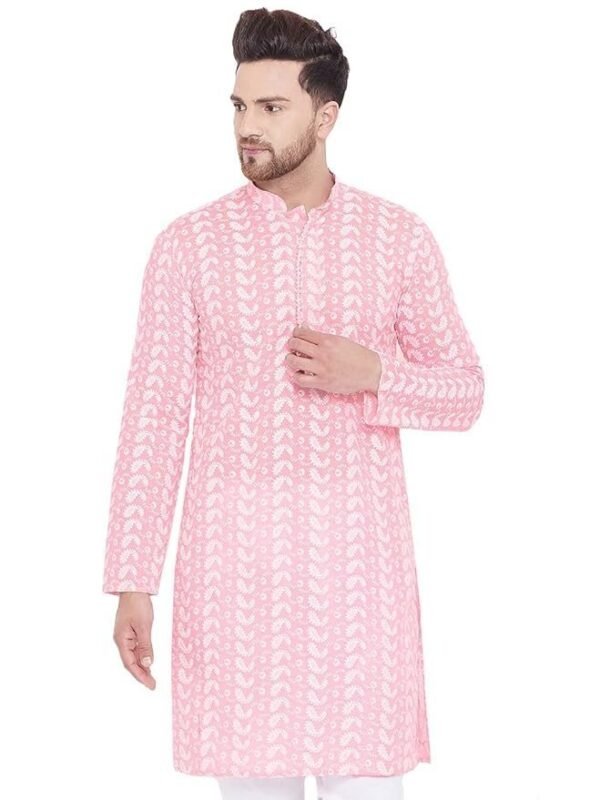 VASTRAMAY Men's Cotton Blend Regular Fit Tunic Tunic