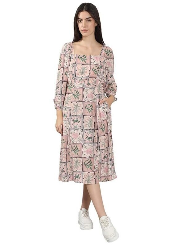 VERO MODA Women's Rayon A-Line Midi Dress