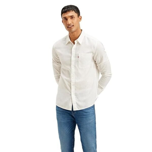 Levi's Men's Linen Solid Slim Fit Shirt