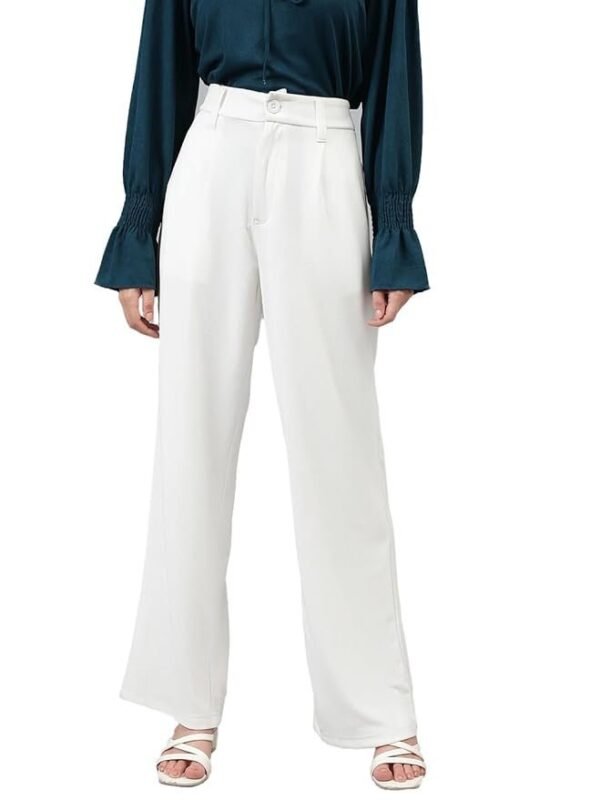 KOTTY Women's Relax Fit Straight Leg Tie Waist Pants