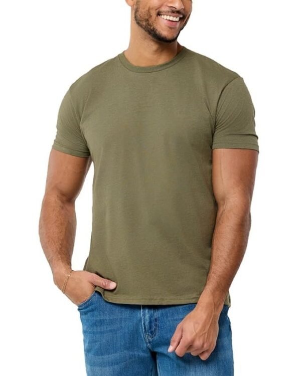 INTO THE AM Men's Fitted Crew Neck Essential Tees - Premium Modern Fit Short Sleeve Plain T-Shirts for Men