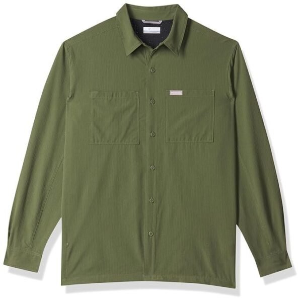 Columbia Men Green Omni Wick Black Mesa Lw Long Sleeve Hiking | Trekking | Camping | Safari Shirt