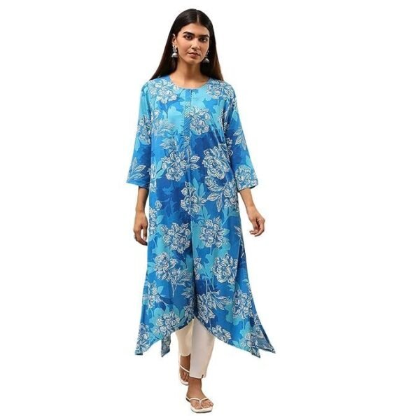 BIBA Women Rayon Viscose Straight Printed Kurta
