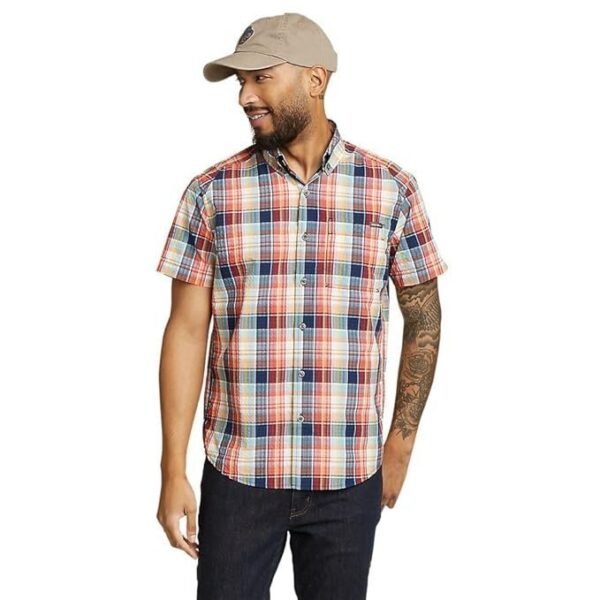 Eddie Bauer Men's Pack It Seersucker Short-Sleeve Shirt